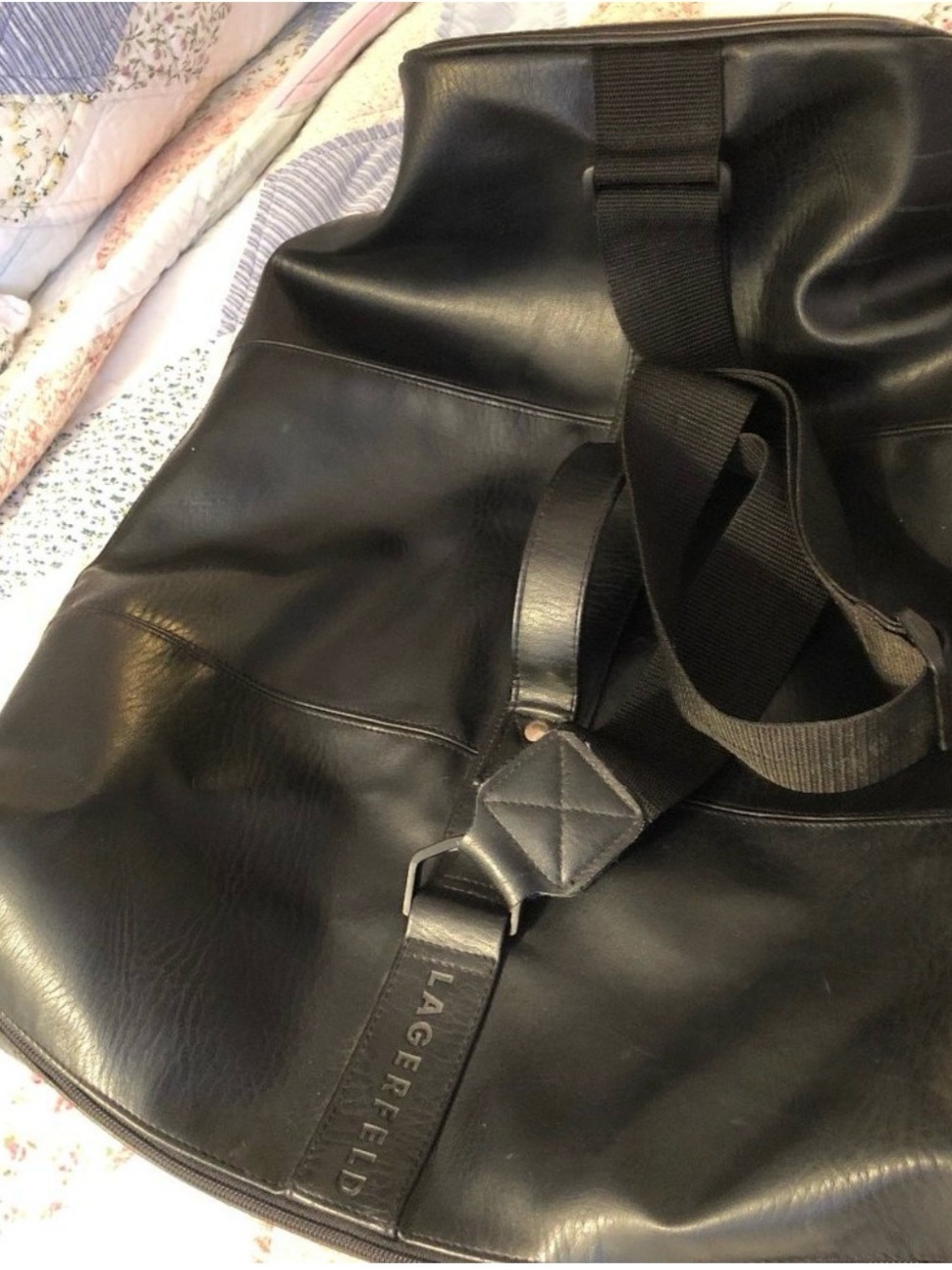 Karl Lagerfeld Parfums Vintage Rare Black Weekender Duffel-Great Condition